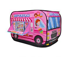 deAO Tente de Jeu pour Enfants Tente Jeux avec Conception Pop-Up Assemblage Rapide Activités Récréatives Intérieures et Extérieures Aire de Loisirs (Magasin de Glacée)