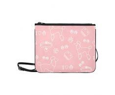 NA Sac à bandoulière de voyage Caniche Peigne Collier Chien Piste Rose Réglable Bandoulière Embrayage Sac de Soirée Pour Femmes Filles Dames Sac Bandoulière Pochette Sac Bandoulière Pour Adoles