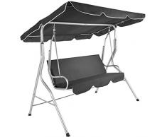 TecTake Balancelle de jardin banc balançoire exterieur Hollywood 3 personnes terrasse balcon - diverses couleurs au choix - (Gris | no. 402576)