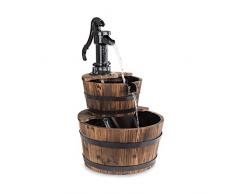 blumfeldt Cascada Doble Line - Fontaine décorative en Cascade, 2 Niveaux, 12W, 600L/h, Cuves en Bois de pin, Pompe pivotante en Fonte, Cuves tapissés de Doublure, Circuit fermé, Bois, Brun