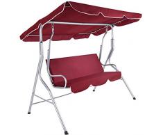 TecTake Balancelle de jardin banc balançoire exterieur Hollywood 3 personnes terrasse balcon - diverses couleurs au choix - (Bourgogne | no. 402577)