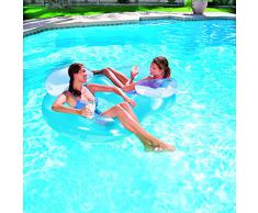 Bestway - Bouée géante 2 places avec dossiers, fauteuil gonflable double, 188 x 117 cm