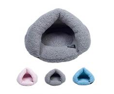 Cysincos 2 en 1 Tente Lit Chat Maison avec Coussin pour Chien Chat Igloo Panier Chat Confortable Nid Chiot Ultra Doux Respirant Portable Panier Niche Caverne Portable Lava Lit Chat Chienble