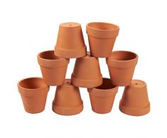 Terra Cotta Pots – de 9 Argile en céramique Pots de chambre denfant, Mini pot de fleurs Pots pour plantes dintérieur, extérieur, écran, Succulente Marron – 9,2 x 8,5 cm