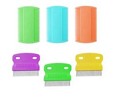 Peigne à Poux, Peigne Anti-poux inclut 3 Pièces Peignes de Dents Double Face Anti-puces, 3 Pièces Peignes en Métal pour Animaux/Homme Toilettage & Enlèvement des Pellicules