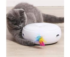HAPPY HACHI Jouet chat jouet Intelligent pour Chat à plume, Jouet Interactif pour Chat Chaton avec 3 Modes Jouet Electronique Chat Travail Automatique Aléatoire Stimulateur Intéressant -Piles Incluses