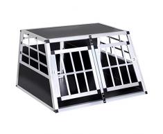 Homcom Cage de Transport pour Chien en Aluminium XL Noir 89 x69x50 cm