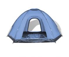 Festnight Anself Tente pour 6 Personnes 360 x 316 x 180 cm Bleu Marine