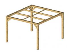 Habrita Pergola en Bois Massif traité - Dimensions 341 x 313 cm