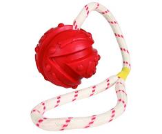 TRIXIE Balle avec Corde/Caoutchouc/Flottant pour Chien Diamètre 7 x 35 cm