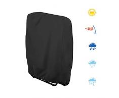 Cheyliszi Housse de chaise pliante pour chaise longue, imperméable, anti-UV, protection de meubles de jardin, housse de chaise en tissu Oxford 210D Noir