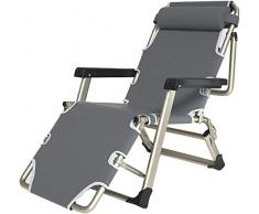W-YYXMB Chaises et fauteuils de Jardin pliants en métal pour Petits espaces | Chaise de Bureau inclinable pour Adultes avec Repose-Pieds en entrepôt | Chaises Longues extérieures pour terrasse Grey