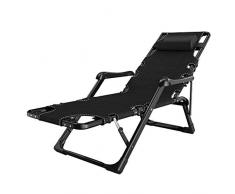 Fauteuil Relax Bains de Soleil Noir Chaises Longues Bain de Soleil Teck de Jardin Exterieur Design | Chaise de Jardin Pliante Inclinable avec Repose Pieds et Porte-gobelets, Max.160 kg