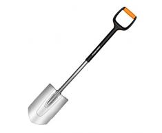 Fiskars 1003684 Bêche a bord pointu, Noir/Orange, Longeur: 108 cm