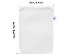 Meetory 10 pcs Aquarium filtre Maille Sacs avec fermeture à glissière, filtre Media Sac en nylon pour aquarium étang de jardin – 15 x 20 cm