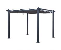 Happy Garden Pergola autoportante 3 × 3m Cassis Grise - Structure Aluminium
