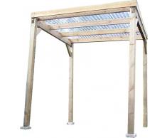 Carport autoclavé toit plat 2x2 m