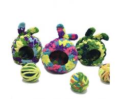 LeerKing Tricoté Hamac Rat pour Lété Hamac Lit Couchage Furet Rongeur Rat Hamster Ecureuil Chinchilla Cochon Coussin Maison Jouet Accessoire, Bleu