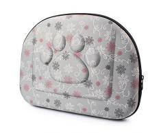 Yimidear Sac Transport pour Chien Chat Pliant Sac à Main Bandoulière Petit Respirant Pet Carrier Voyage De Plein air (Gris)