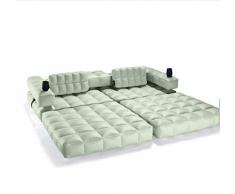 Pigro Felice - ModulAir 3-en-1 Piscine - Double Bain de Soleil Gonflable - Matelas Flottant - Banc - Matériaux résistants - Longue Durée de Vie - Premium - Vert Olive