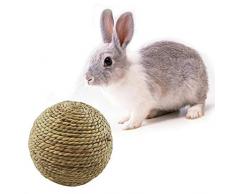 cuckoo-X Lapin À Mâcher Jouets Petit Animal Activité Jouet Amusant Balle De Pelouse Naturelle pour Le Nettoyage des Dents Préparation du Jeu Chew Play pour Chats, Lapins Et Petits Rongeurs