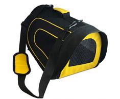 PET MAGASIN Sac de Transport pour Chat - Bandouliere Caisse de Transport pour Chat, Petit Chien, Lapin, Demontable Lavable Respirant et Pliable (Noire)