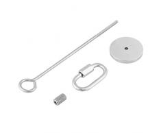 Fdit Brochette Nourriture Perroquet en Acier Inoxydable Porte-Fruits Viande Alimentaire Bâton Titulaire pour Cages Oiseau Animal Jouet Perruche(L)