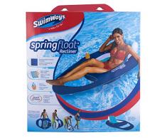 SwimWays - 6038047 - Spring Float Recliner - Fauteuil Gonflable de Piscine Semi Immergé en Tissu - Couleur Aléatoire