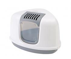 VADIGRAN Savic Nestor Corner Maison Toilette pour Chat Blanc/Gris 58 x 45 x 40 cm