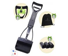 ANGLIP Ramasse Crotte de Chien 60 cm Pliable, Pelle Ramasse Crotte (Pooper Scooper) avec Sac a Caca pour Chien ou Chat avec Son Distributeur De Sacs +60 Sacs Offerts [30 Jours Satisfait ou Remboursé]