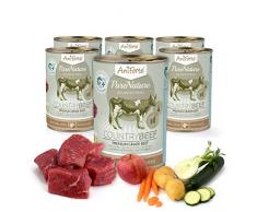 AniForte PureNature Lot de 6 boîtes de Nourriture Humide pour Chien Bœuf du Pays 400 g – Pure et Naturelle, Saine et délicieuse, Solution Naturelle pour Chiens