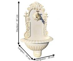 LORIGINALE DECO Fontaine de Jardin Murale Fonte Blanche 61 cm x 39 cm x 19 cm