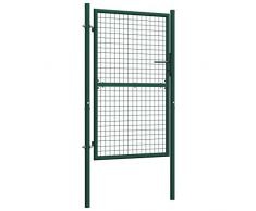 vidaXL Portail de Clôture Porte de Clôture Portillon de Jardin Porte de Jardin Portillon de Patio Porte de Terrasse Extérieur Acier 100x150 cm Vert