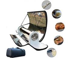 HUKOER Four, Barbecue, poêle Solaire Portable, qualité Alimentaire sans fumée Inoxydable, Pliable, Facile à Utiliser, Polyvalent, pour 2-4personnes