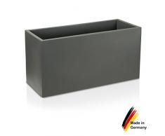 Pot de fleurs VISIO 50 Plastique Bac à Plantes, 100x40x50 cm, basalte gris mat, garantie de 8 ans (résistance aux UV), résistant au gel - DECORAS bac à plantes haut de gamme