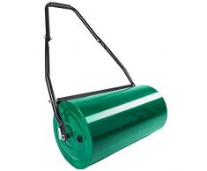 TecTake Rouleau à gazon jardin en métal avec poignée | largeur 60cm | Ø du rouleau : 31 cm | volume de remplissage : env. 50 L