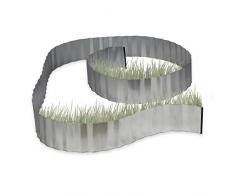 Relaxdays Bordure de jardin métal galvanisé pour massifs allées plantes potager 5 m x 16 cm, gris argenté