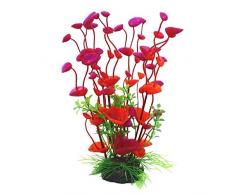 Plante artificielle en plastique pour décoration d’aquarium, Red, Taille unique