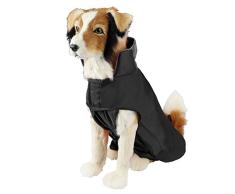 SelfLove Manteau Veste Vetement Impermeable Hiver 100% en Nylon Doublure Polaire Ligne Reflechissant Doux Chaud pour Chien Chat Animaux Taille L Noir