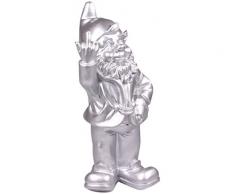 Statuette Nain de Jardin Doigt dhonneur - Maison/Jardin - 15 x 12 x 32 cm - argenté