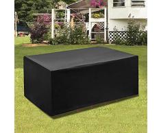 GNEGNI bache mobilier, Housse de Protection Table de Jardin en Tissu Oxford 420D - Résistante au Vent - Anti-UV - pour Meubles de Pati Version améliorée 123 * 123 * 74cm