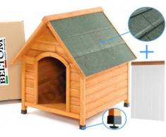 Beltom Niche/Chenil pour Les Chiens en Bois + Porte en PVC Tailles: - Medium