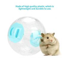Zerodis Hamster Ball Boule dexercice pour Hamster Diamètre 18.5cm Jouet Fantastique pour Les Petits Hamsters et pour Les Souris Boule de Voyage Transparente(Blue)