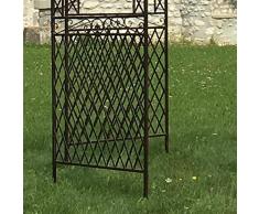 Provins Deco Tonnelle Gloriette pergola en FerMarron Kiosque de Jardin Rond ø200 cm H 315cm