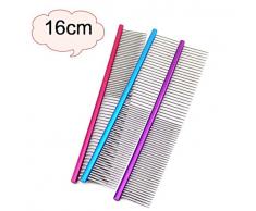 AmaMary Peigne de Chien, Brosse de toilettage de Chien de Haute qualité Peigne en Acier Professionnel Chien de toilettage (Violet)