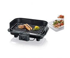 SEVERIN Gril Barbecue, Gril de table, Surface du Gril (41x26cm), 2.500W, PG 2791, Noir