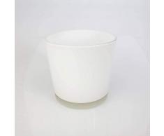 INNA-Glas Cache-Pot - Vase Alena en Verre, Blanc, 16cm, Ø 17cm - Vase Rond en Verre - Bougeoir en Verre