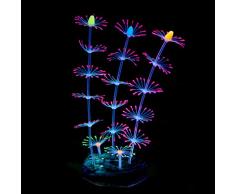 Uniclife Strip Coral Plant Ornement Glowing Effect Silicone Artificielle Décoration pour Fish Tank, Aquarium Paysage - Rose