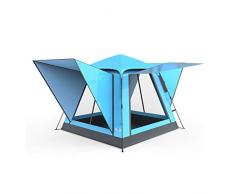 FABAX 4-6 Personnes Big Camping Tente Automatique Double Couche imperméable Anti-UV Tentes Voyage Party Famille Pêche Voyage (Color : Blue)