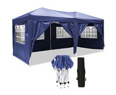 Hikole Tonnelle Pliante imperméable Tente Pliante 3x3m Tonnelle de Jardin Gazebo 3x6m Pliable Tente de Reception avec 4 côtés